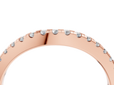 Rose gold Pavé Round Diamond Curved Band with Shared Prong Setting_8