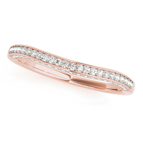 Rose gold Pavé Round Diamond Curved Band