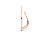 Rose gold Pavé Round Diamond Curved Bar Earrings_17