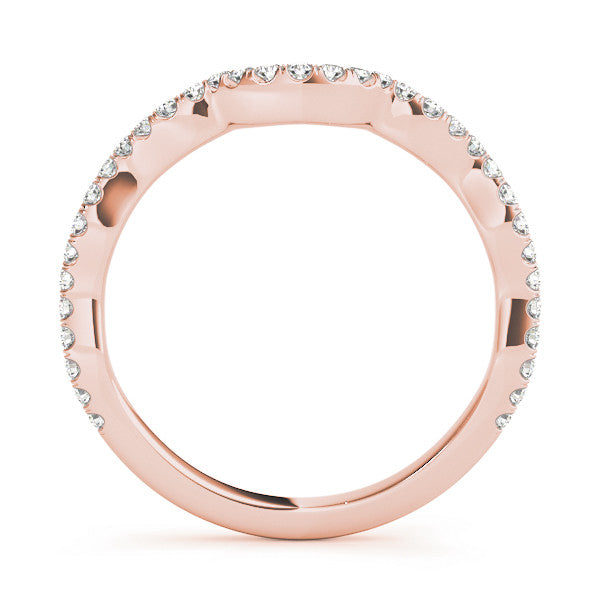 Rose gold Pavé Round Diamond Curved Eternity Band 1