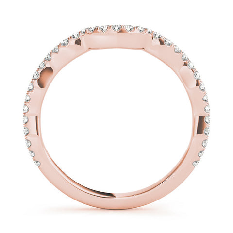 Rose gold Pavé Round Diamond Curved Eternity Band 1