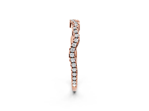 Rose gold Pavé Round Diamond Curved Eternity Band