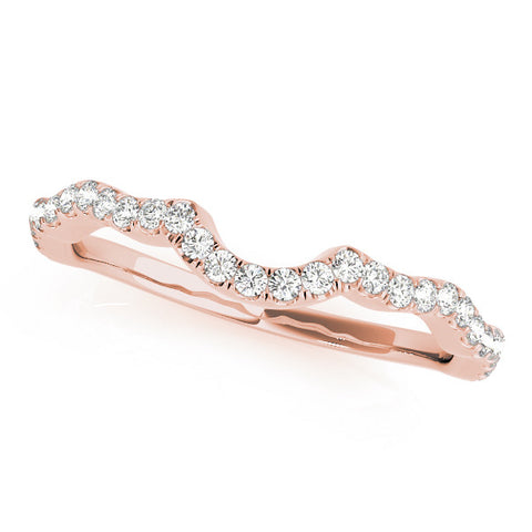 Rose gold Pavé Round Diamond Curved Eternity Band