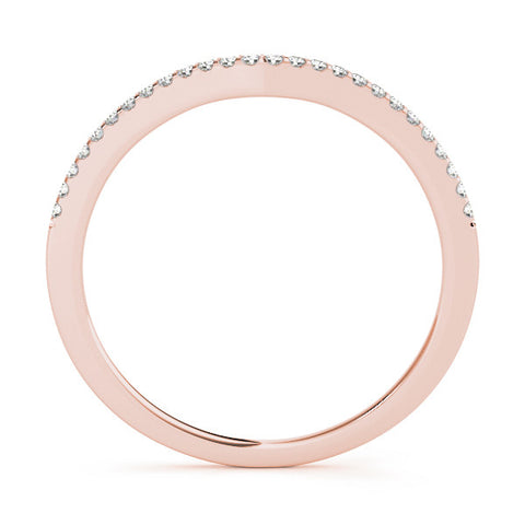 Rose gold Pavé Round Diamond Curved Wedding Band 1