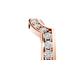 Rose gold Pavé Round Diamond Curved Wedding Band with Channel Setting_9