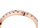 Rose gold Pavé Round Diamond Curved Wedding Band with Prong Setting_6