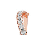 Rose gold Pavé Round Diamond Curved Wedding Band with Prong Setting_7