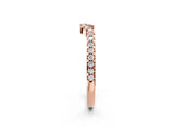 Rose gold Pavé Round Diamond Curved Wedding Band with Shared Prong Setting_14