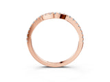 Rose gold Pavé Round Diamond Curved Wedding Band with Shared Prong Setting_15