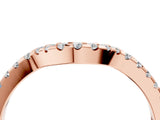 Rose gold Pavé Round Diamond Curved Wedding Band with Shared Prong Setting_16