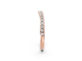 Rose gold Pavé Round Diamond Curved Wedding Band_6
