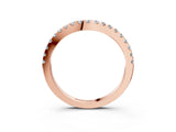Rose gold Pavé Round Diamond Curved Wedding Band_7
