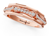 Rose gold Pavé Round Diamond Eternity Band with Bar Prong Setting_24