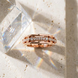 Rose gold Pavé Round Diamond Eternity Band with Bar Prong Setting_43