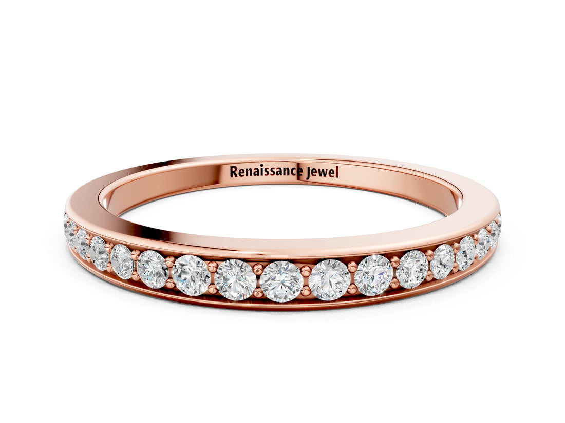 Rose gold Pavé Round Diamond Eternity Band with Channel Setting_4