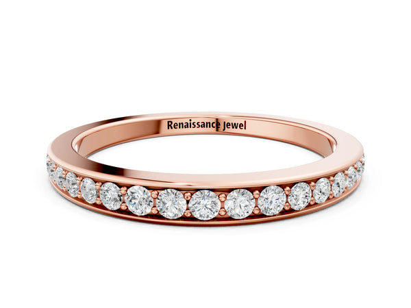 Rose gold Pavé Round Diamond Eternity Band with Channel Setting