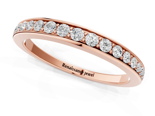 Rose gold Pavé Round Diamond Eternity Band with Channel Setting