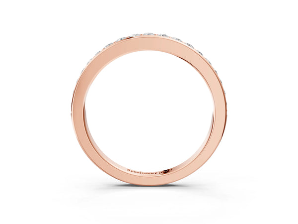 Rose gold Pavé Round Diamond Eternity Band with Channel Setting