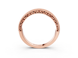 Rose gold Pavé Round Diamond Eternity Band with Milgrain Edge_22