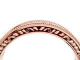 Rose gold Pavé Round Diamond Eternity Band with Milgrain Edge_23