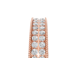 Rose gold Pavé Round Diamond Eternity Band with Milgrain Edge_24