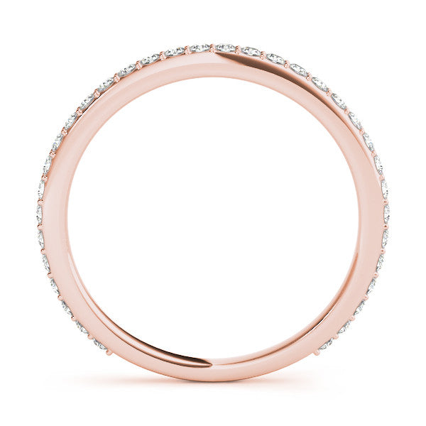 Rose gold Pavé Round Diamond Eternity Band with Shared Prong Setting 1