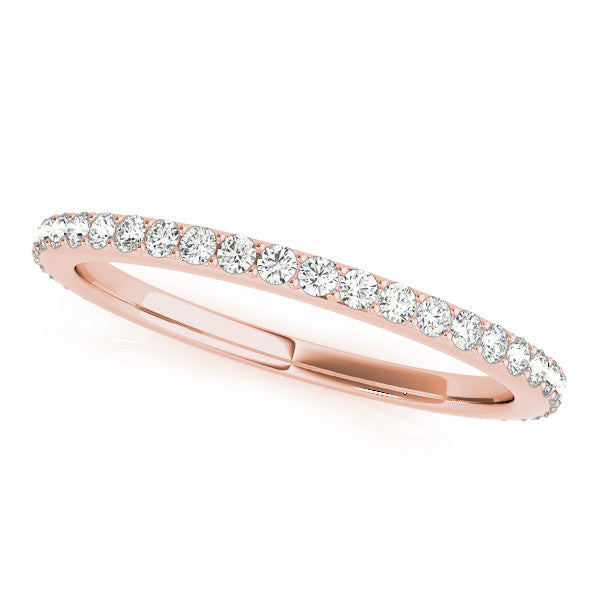 Rose gold Pavé Round Diamond Eternity Band with Shared Prong Setting