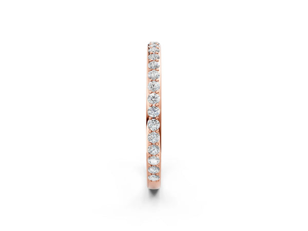 Rose gold Pavé Round Diamond Eternity Band with Shared Prong Setting