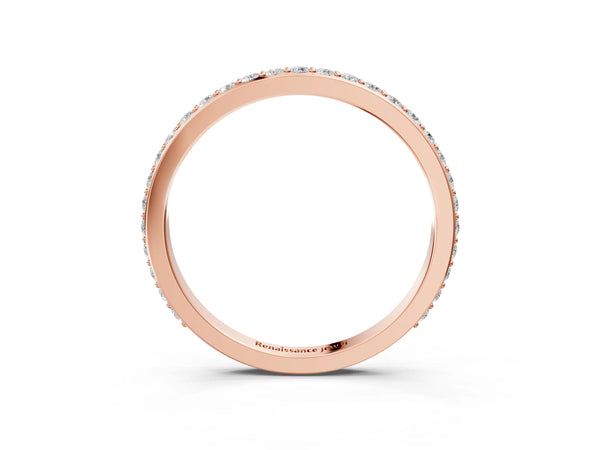 Rose gold Pavé Round Diamond Eternity Band with Shared Prong Setting
