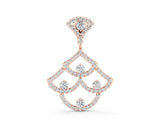 Rose gold Pavé Round Diamond Fan Prong Pendant_10
