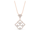 Rose gold Pavé Round Diamond Fan Prong Pendant_11