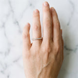 Rose gold Pavé Round Diamond Half Eternity Band with Shared Prong Setting_152