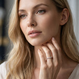 Rose gold Pavé Round Diamond Half Eternity Band with Shared Prong Setting_153