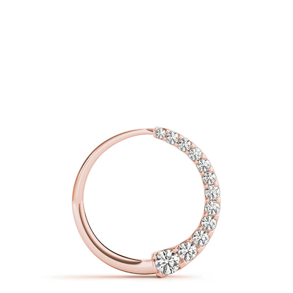 Rose gold Pavé Round Diamond Half-Hoop Pendant