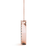 Rose gold Pavé Round Diamond Half-Hoop Pendant 2
