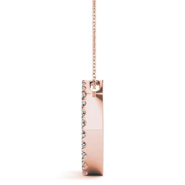 Rose gold Pavé Round Diamond Half-Hoop Pendant