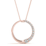 Rose gold Pavé Round Diamond Half-Hoop Pendant