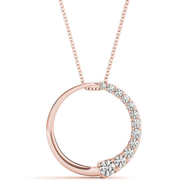 Rose gold Pavé Round Diamond Half-Hoop Pendant
