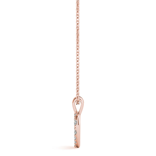 Rose gold Pavé Round Diamond Heart Pendant