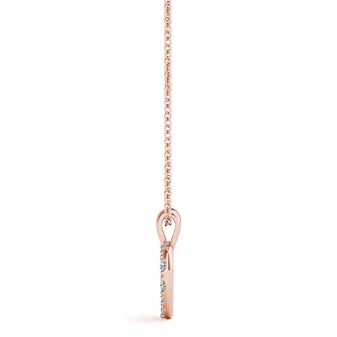 Rose gold Pavé Round Diamond Heart Pendant 2