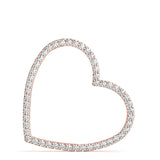 Rose gold Pavé Round Diamond Heart Pendant with Prong Setting 1