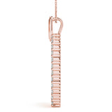 Rose gold Pavé Round Diamond Heart Pendant with Shared Prong Setting 2