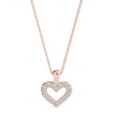 Rose gold Pavé Round Diamond Heart Pendant