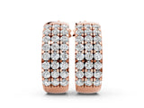 Rose gold Pavé Round Diamond Hoop Earrings with Four-Prong Setting_17