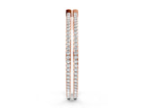 Rose gold Pavé Round Diamond Hoop Earrings with Hinged Snap Closure_8