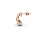 Rose gold Pavé Round Diamond Huggie Earrings with Prong Setting_23