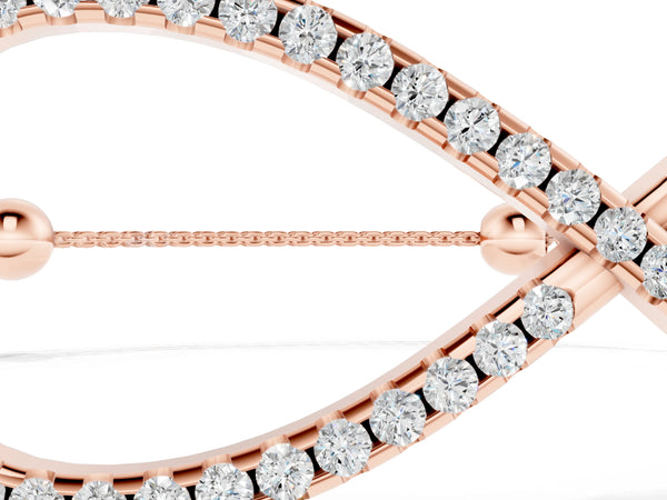 Rose gold Pavé Round Diamond Infinity Chain Bracelet with Bezel Setting