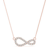 Rose gold Pavé Round Diamond Infinity Pendant with Prong Setting
