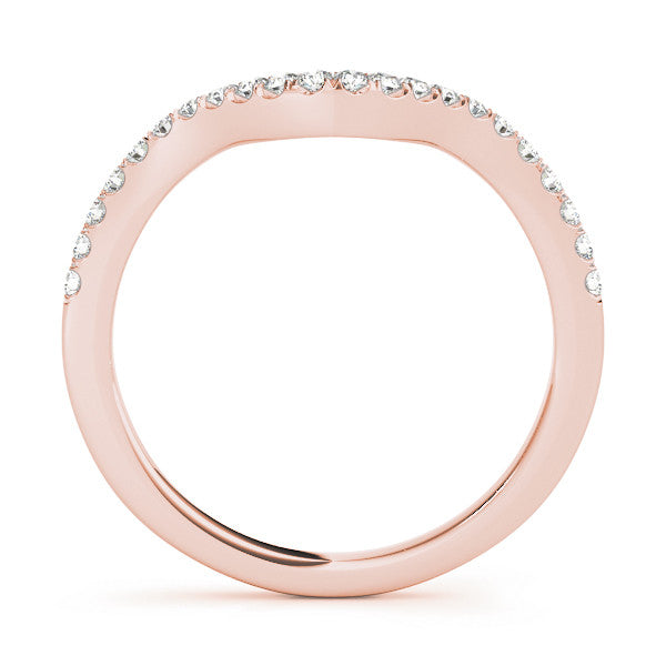 Rose gold Pavé Round Diamond Infinity Twist Band with Shared Prong Setting 1
