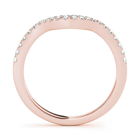 Rose gold Pavé Round Diamond Infinity Twist Band with Shared Prong Setting 1